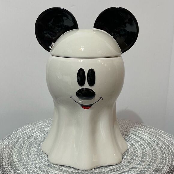 Disney Mickey Mouse Ghost Cookie Jar NWT - Picture 1 of 11